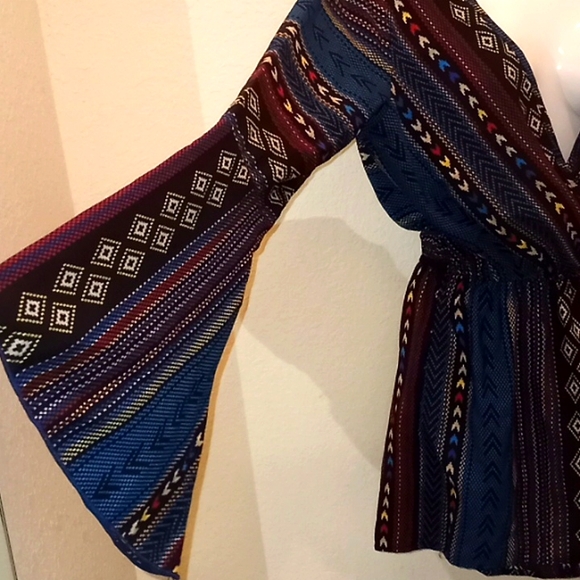 I. JOAH Aztec Print Long Sleeved Romper - Picture 5 of 13